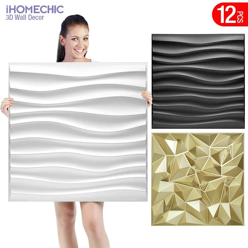 Pvc Panel Background - 12 peças 50x50cm Painel de Parede